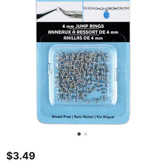 4 SETS: Bead Landing 4mm Jump Ring - Rhodium Silver Hoops Jewelry Making Supply - Picture 2 of 7